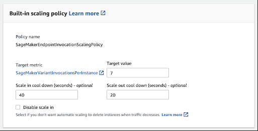 Built -in scaling policy