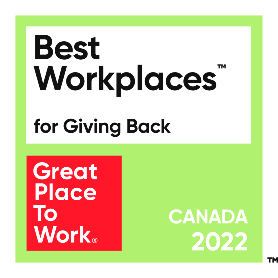 Best Workplaces in Canada for Giving Back logo award