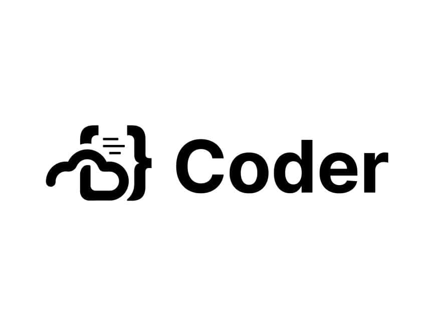 coder logo transparrant text black