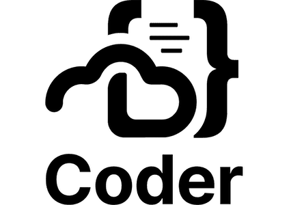 coder logo transparrant text black